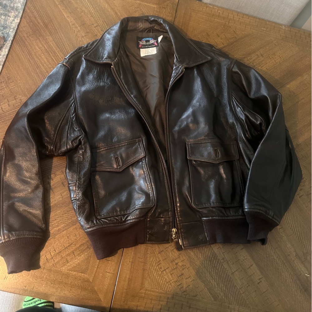 Cooper Cockpit A-2 brown leather Air Force flying jacket